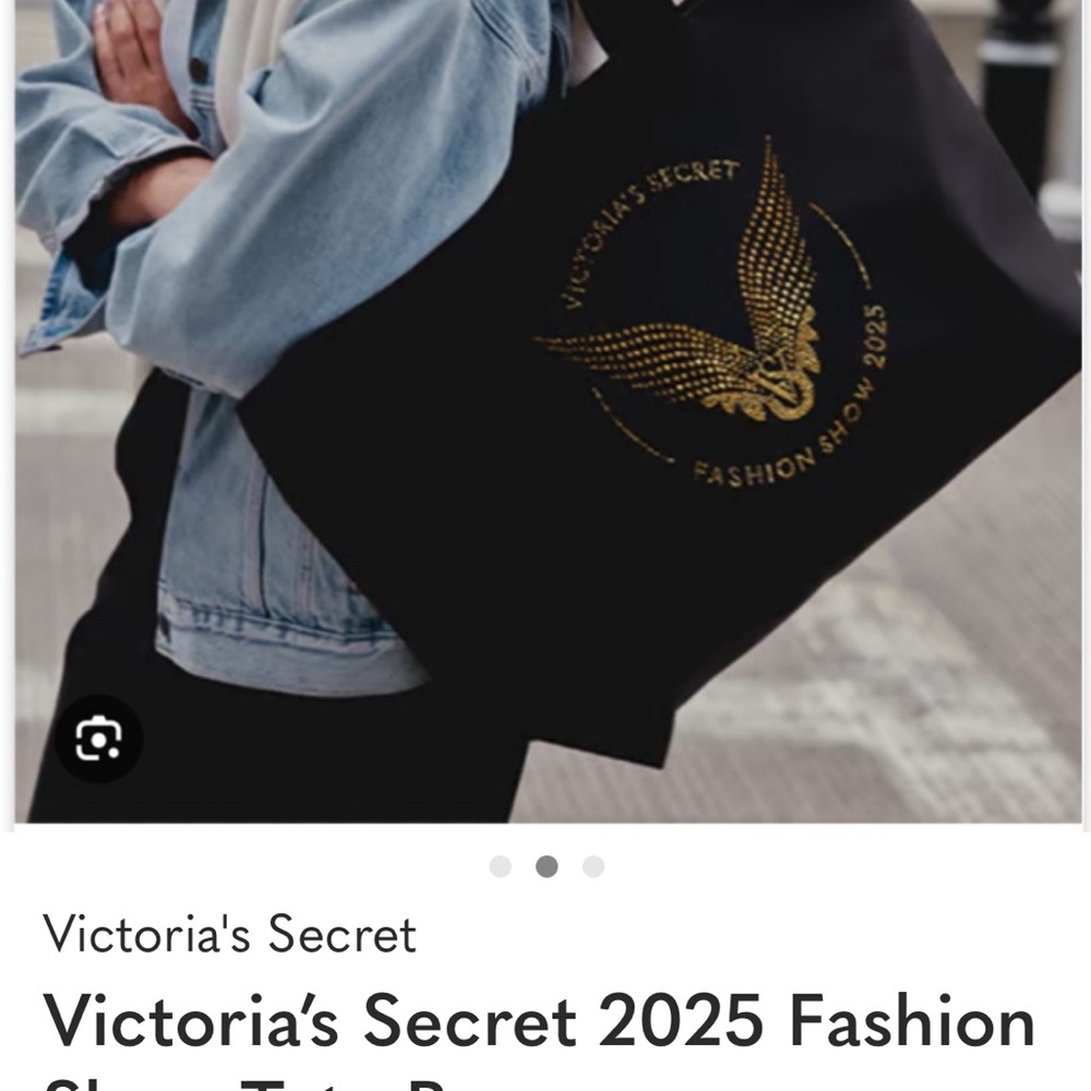 Victoria's Secret Black and Gold Tote Bag - Picture 3 of 3